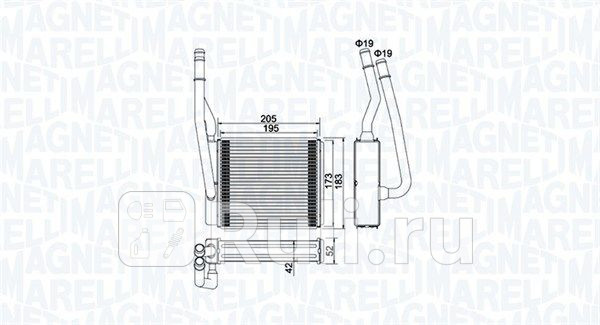 Радиатор отопителя 207x196 MAGNETI MARELLI 350218414000 5310₽