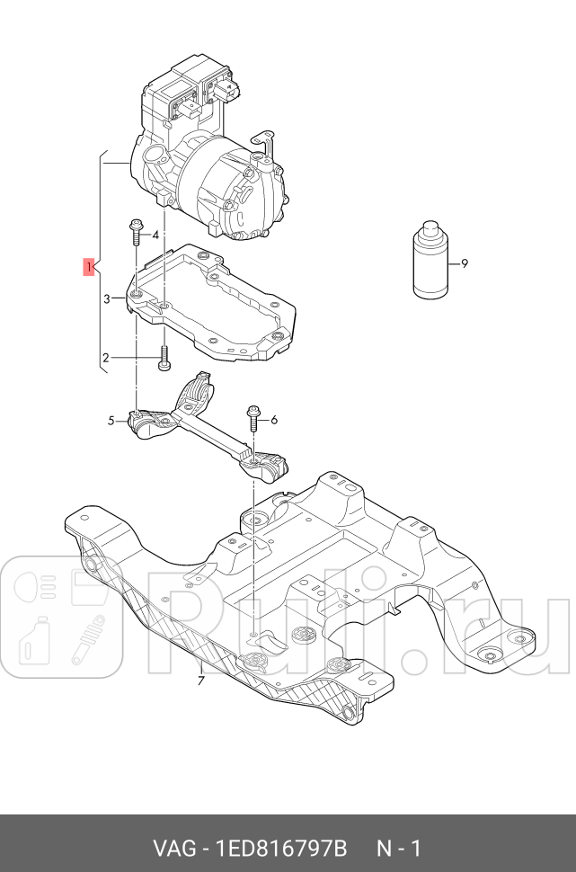 Компрессор кондиционера VAG L1ED816797B 85900₽