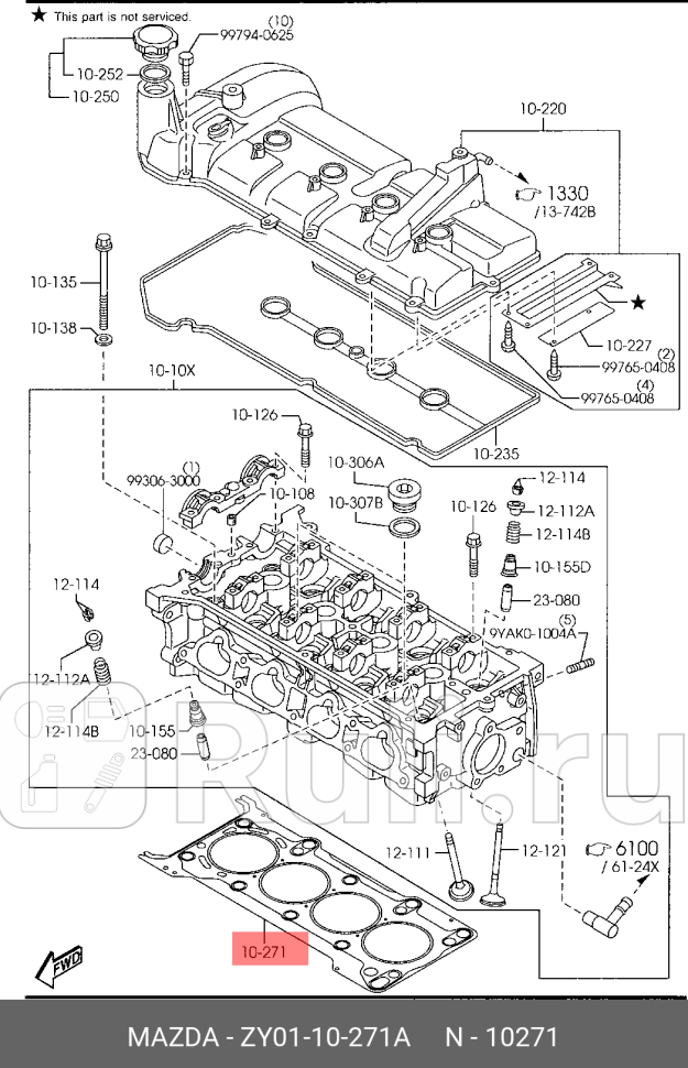 Прокладка гбц для двс 16 для mazda3 bkblbmbn MAZDA ZY0110271A 2460₽