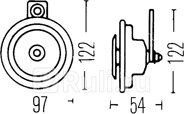 Сигнал звуковой электрическ круглый 24v 400hz d97ммuniversal Hella 3AL006958-827 2690₽