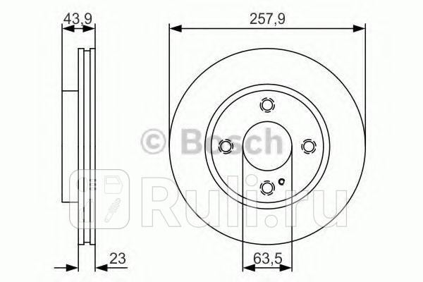 Диск тормозной передний для Ford Fiesta 6 2008-2019 BOSCH 0 986 479 S38 2760₽