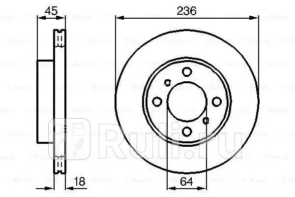 Диск тормозной передн MITSUBISHI CARISMA 1619 TD 95-06 CARISMA 1619 TD 96-06 COLT IV 13 GL BOSCH 0986478572 0₽