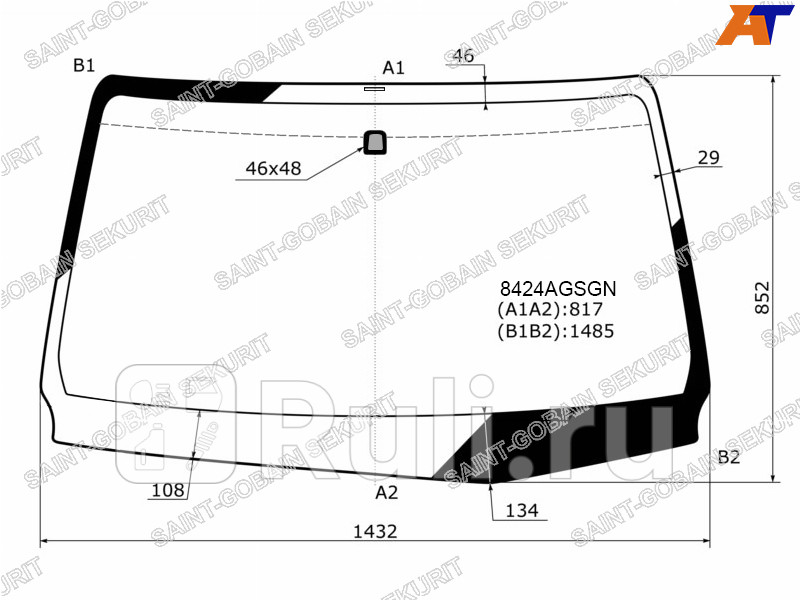 Лобовое стекло для Toyota Hilux (2015-2020) SAINT-GOBAIN SEKURIT 8424AGSGN
