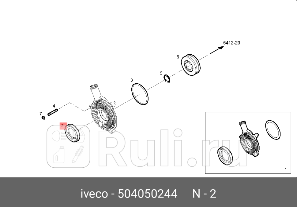 сальникIVECO DAILY F1A IVECO 504050244 1730₽