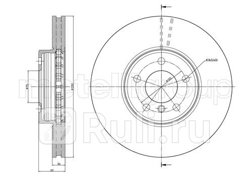 диск тормозной передний BMW X5 304430D 00 Metelli 23-0784C 0₽
