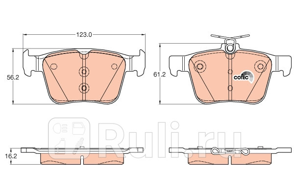 Колодки тормозные дисковые задние для Skoda Superb 3 2015-2019 TRW GDB1957 3570₽