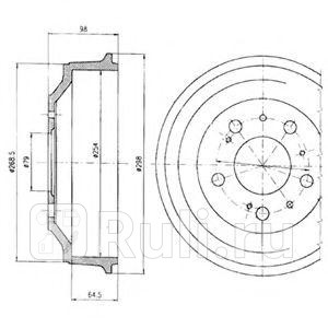 Барабан тормозной 254x645 5 отв DELPHI BF327 2200₽