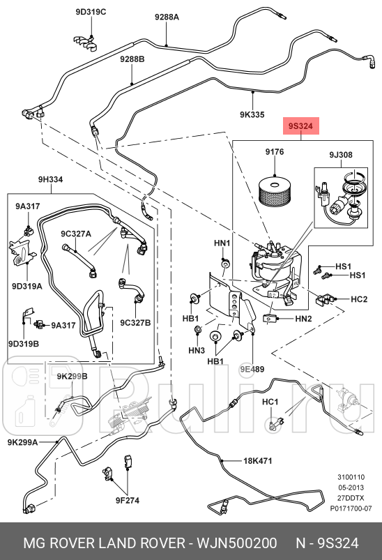 ФИЛЬТР ТОПЛ В СБОРЕ LAND ROVER WJN500200 0₽