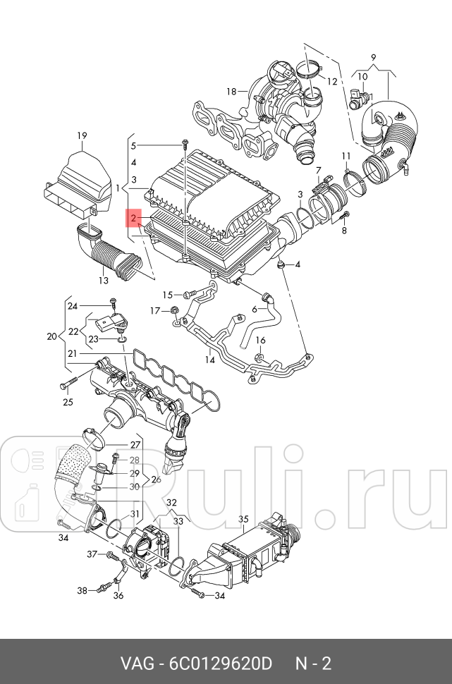 Фильтр воздушный AUDI A1 8X_ 14TDi 14- SEAT IBIZA V 6P_6J_ 14TDi 15- SKODA FABIA NJ_ VAG 6C0129620D 0₽