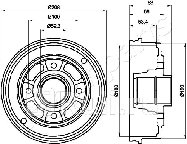 Барабан тормозной renault logancliomegane d 180mm JAPANPARTS TA-0707 2520₽