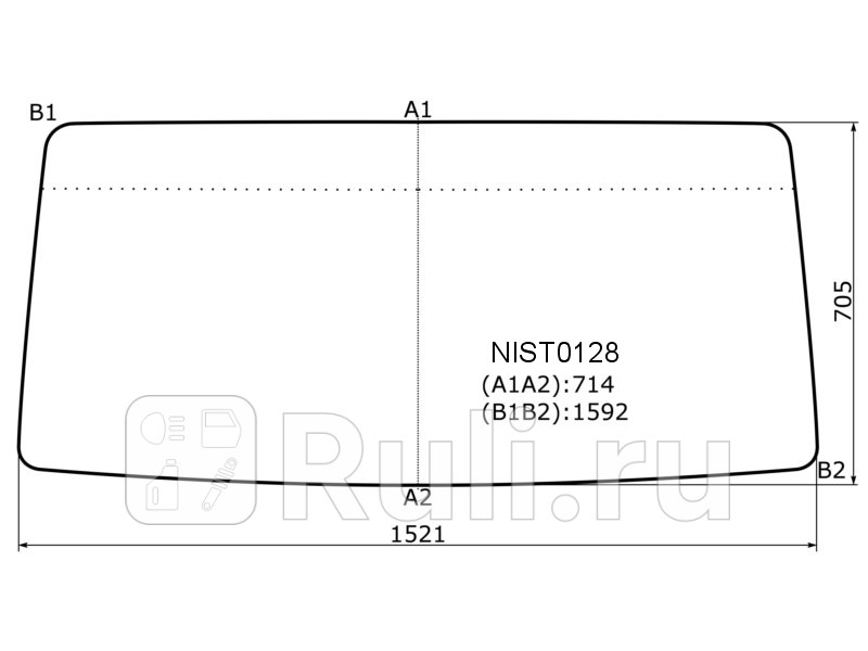 Лобовое стекло для Nissan Atlas 1999-2007 KMK NIST0128 7360₽