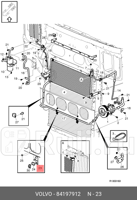 Кронштейн крепления трубки кондиционера VOLVO 84197912 0₽