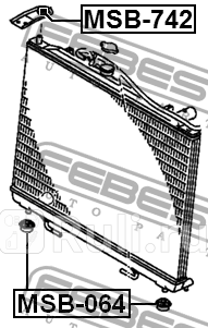Втулка крепления радиатора MITSUBISHI PAJEROMONTERO SPORT 96-06 MSB-742 FEBEST MSB-742 350₽