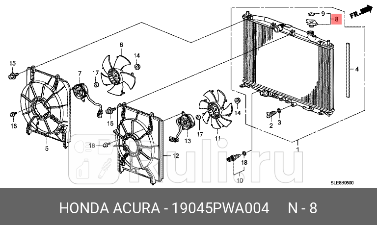 Крышка горловины радиатора HONDA 19045-PWA-004 0₽