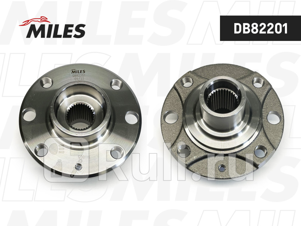 Ступица колеса передняя тип крепления -шпильки Chevrolet Lanos 05- Daewoo Nexia 08- Nubira 97- Esp MILES DB82201 1720₽