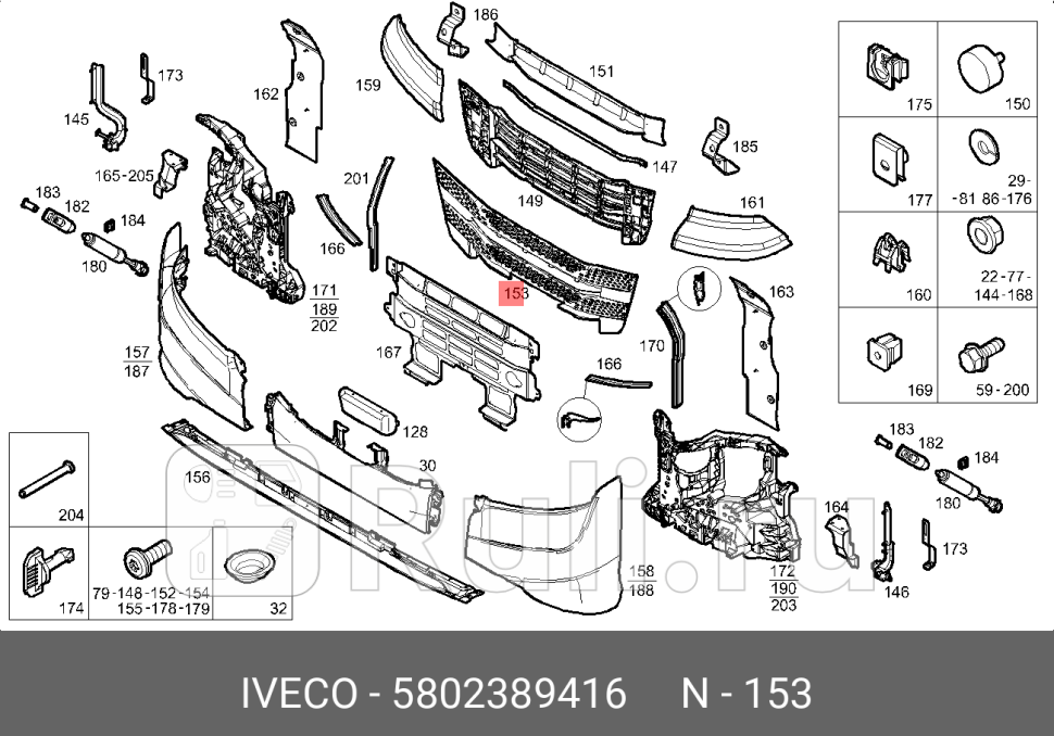 Панель переднего бампера iveco IVECO 5802389416 0₽