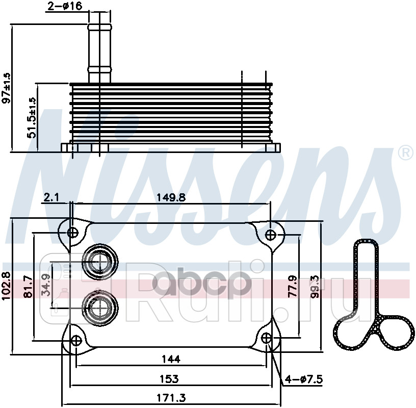 Радиатор масляный FORD TRANSIT 24 D 00- NISSENS 90698 10980₽