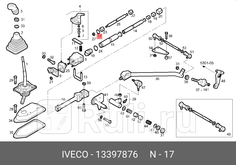 упорное кольцо тяги переключ передач IVECO EuroStarEuroTechEuroCargo IVECO 13397876 210₽
