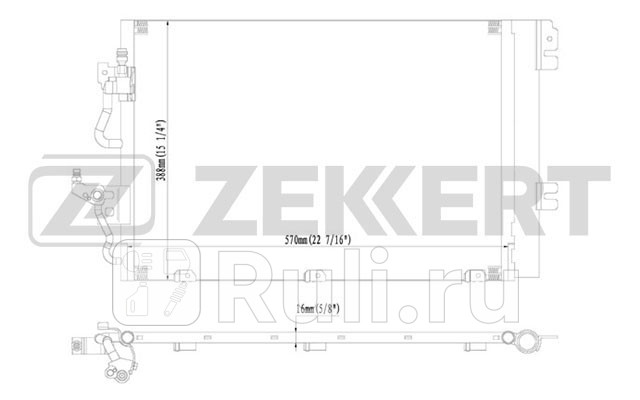 Радиатор кондиционера Opel Astra H 04- Zafira B 05- Zekkert mk-3016 10550₽
