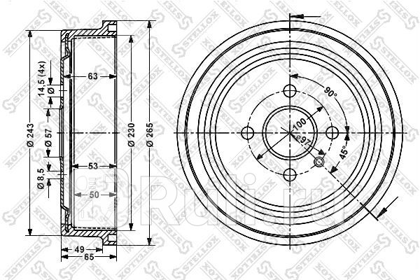 Барабан тормозной для Opel Astra G 1998-2004 STELLOX 6025-3614-SX 1900₽