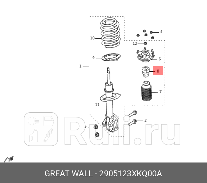 Отбойник амортизатора HAVAL F7  Great Wall 2905123XKQ00A