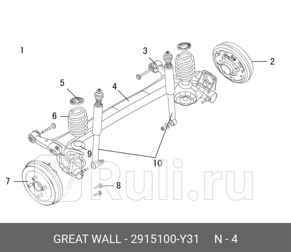 АМОРТИЗАТОР ЗАДНИЙ GW HOVER M2 42 M4 Great Wall 2915100-Y31 0₽