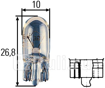 Лампа накаливания стояночный и габариты 3w 24v w21x95d omn Hella 8GP 003 594-241 40₽