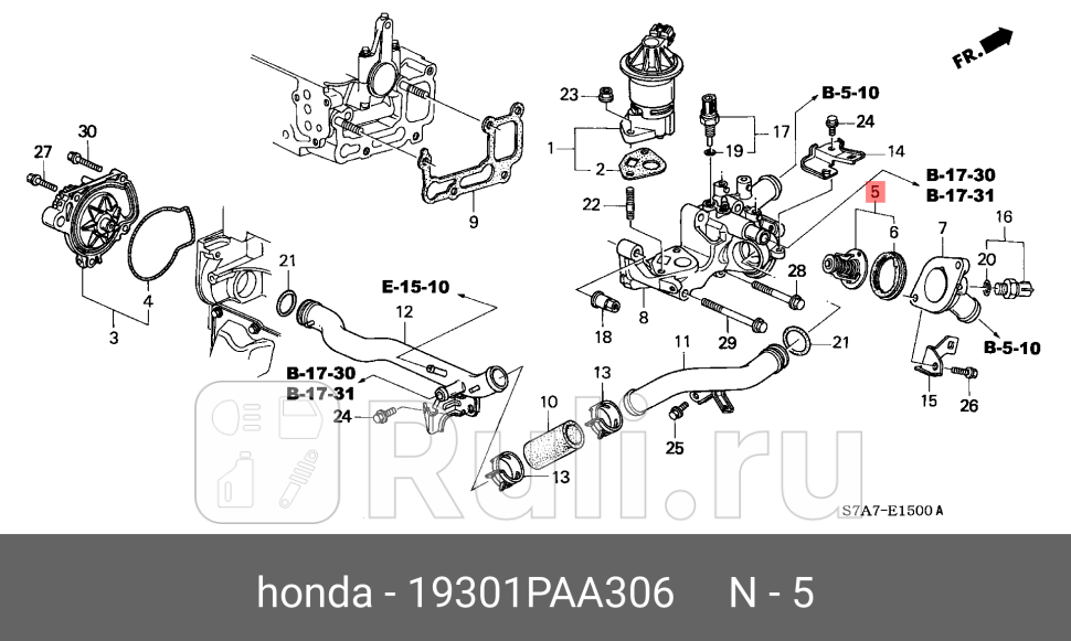 Термостат в сборе к-т HONDA 19301-PAA-306 3280₽