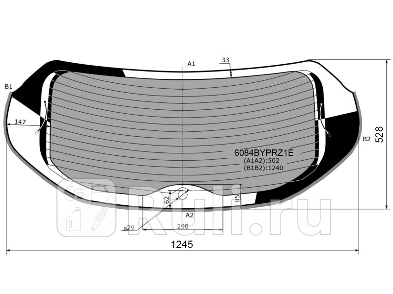 Стекло заднее для Nissan Qashqai j11 2013-2021 AGC 6084BYPRZ1E 21440₽