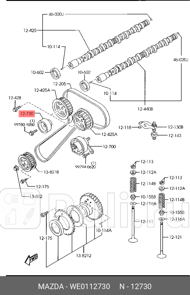 Ролик MAZDA we0112730 9730₽