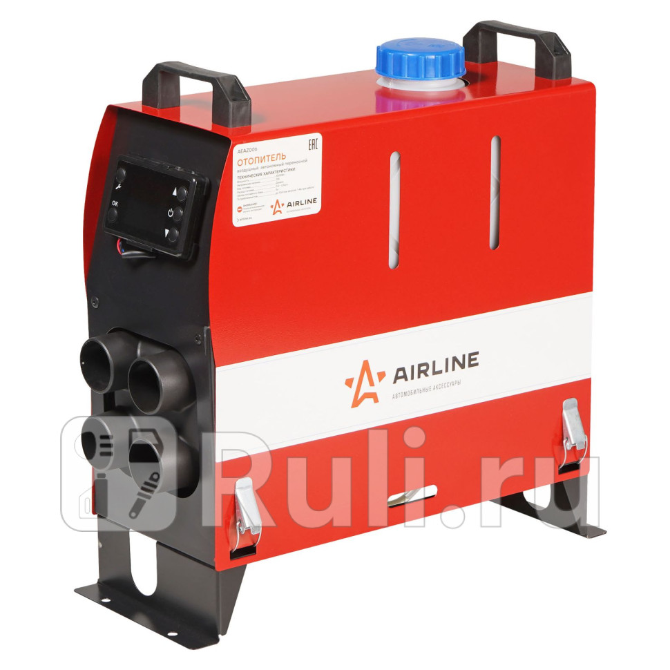Отопитель воздушный автономный переносной 12В 5000Вт дизель металл корпус узкий AIRLINE AEAZ006 23500₽