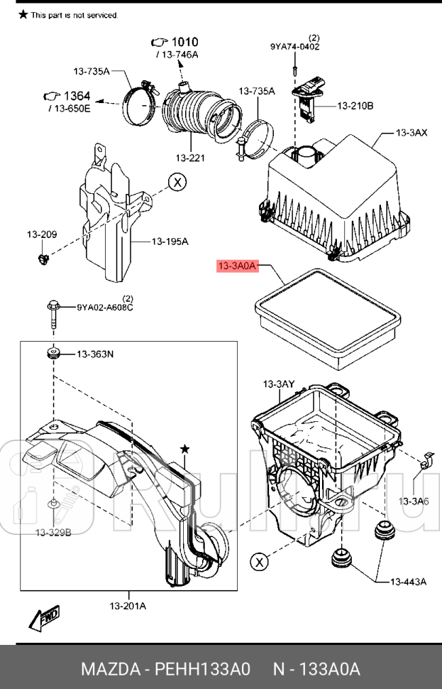 Фильтр воздушный MAZDA PEHH133A0 0₽
