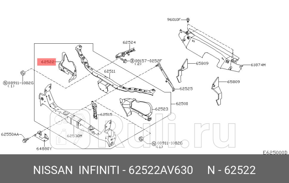 СУППОРТ КРЕПЛЕНИЯ ФАРЫ NISSAN-INFINITI 62522-AV630 3290₽