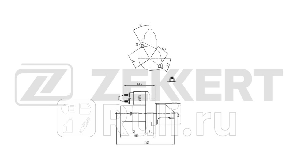 Стартер MB C-Class W204 S204 CL203 07- S-Class C216 W221 05- M-Class W164 05- Zekkert an-1091 9340₽