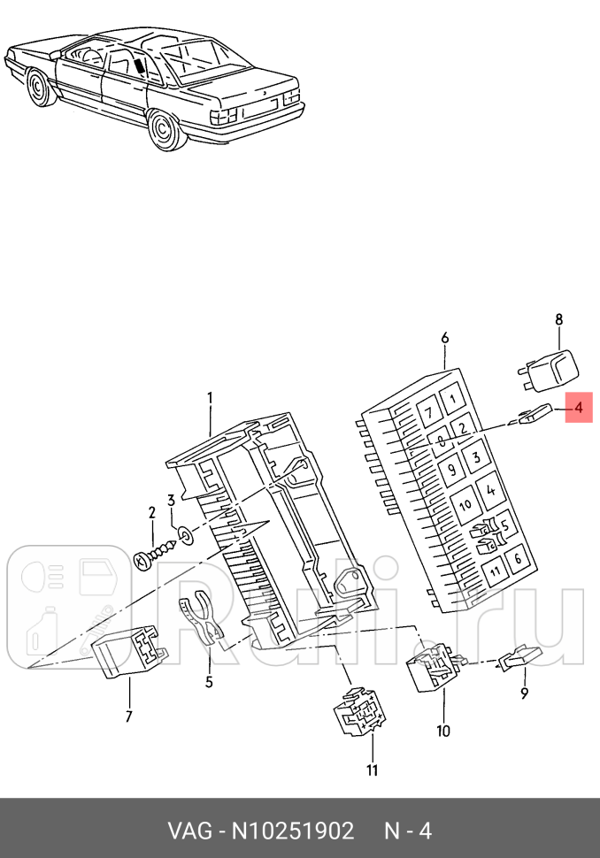 Комплект предохранителей VAG N10251902 480₽