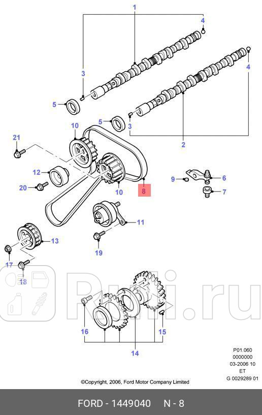 Ремень ГРМ FORD 1449040 10380₽