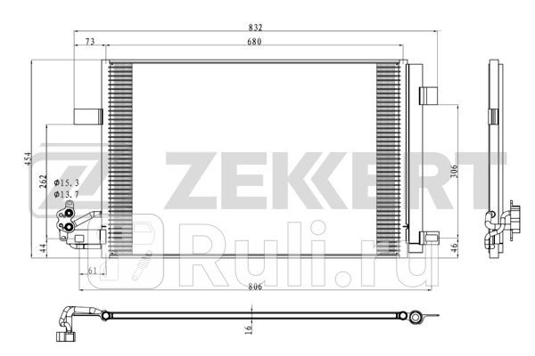 Радиатор кондиционера VW Multivan V 09- Transporter V 03- Zekkert mk-3178 10600₽