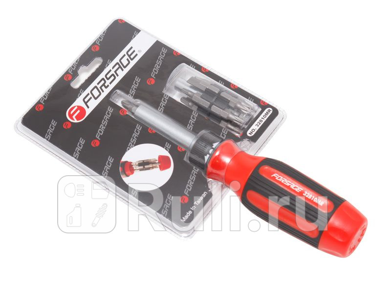 Отвертка реверсивная с набором бит 8пр s1xs2t15xt20 t25xt30h4xh5ph1xsl 3мм ph2xsl Forsage F-32808MR 740₽