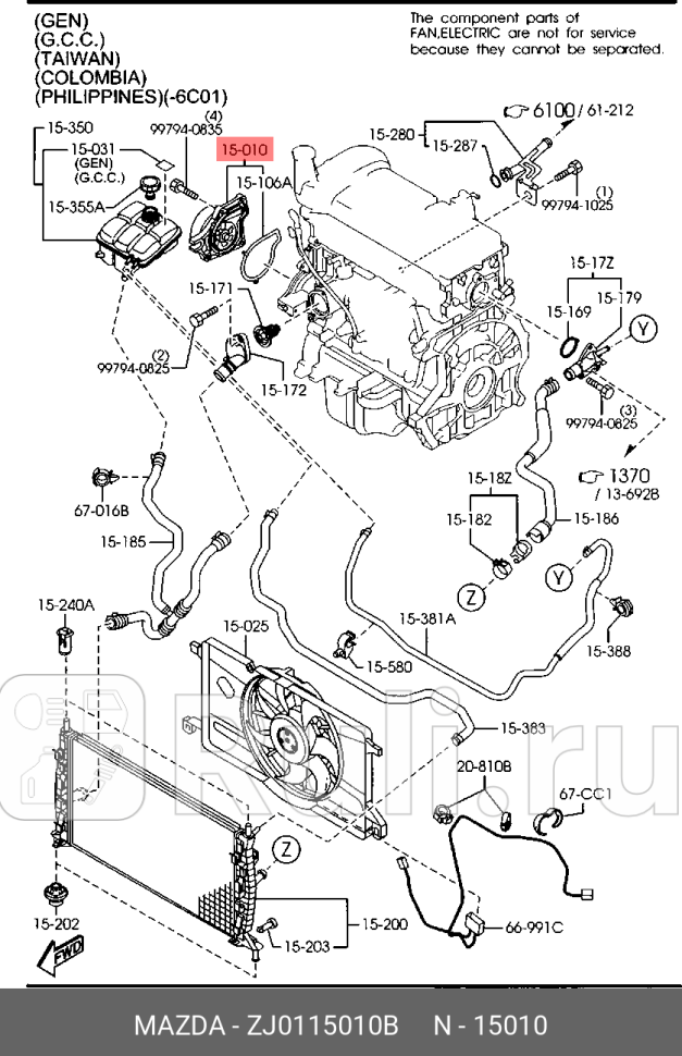 Водяной насос MAZDA ZJ0115010B 0₽