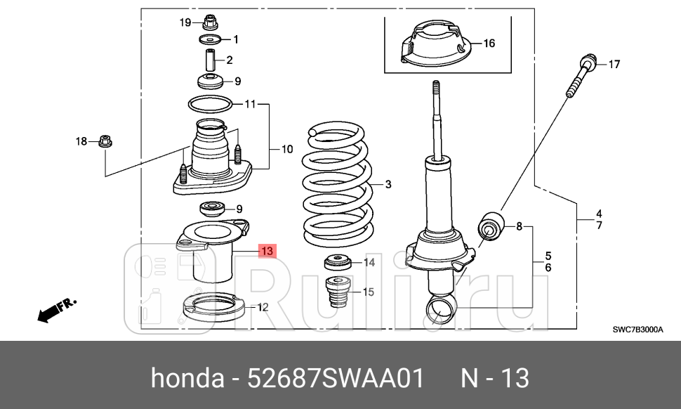 Пыльник амортизатора honda cr-v 2007 - 2012 HONDA 52687SWAA01 1090₽