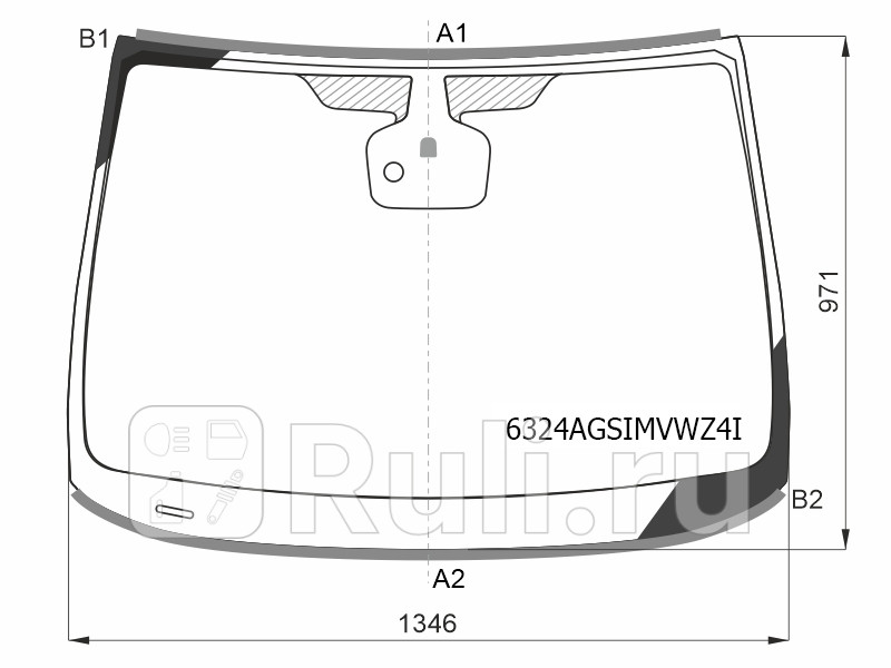 Лобовое стекло для Opel Astra J (2012-2017) PILKINGTON 6324AGSIMVWZ4I