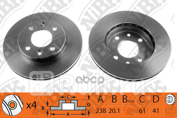 Торм.диск пер.  NIBK RN1002