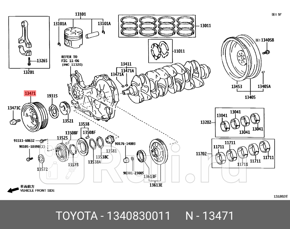 Шкив коленвала TOYOTA-LEXUS 13408-30011 14380₽