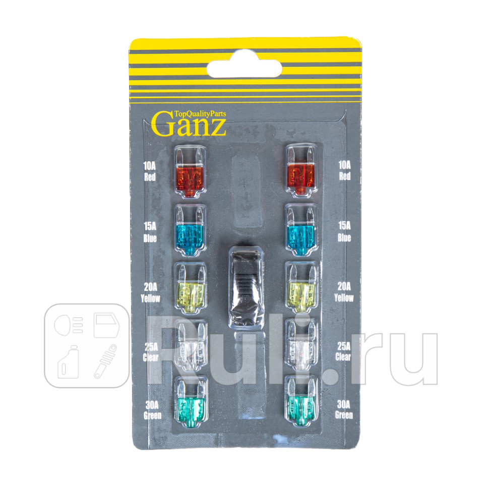 Предохранители флажковые с индикатором обрыва мини 10шт GANZ GRP15004 360₽