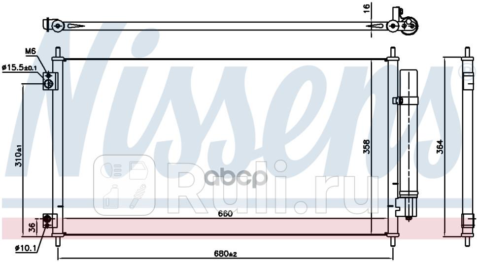 Радиатор кондиционера HONDA CROSSTOUR 2010 35 IVTEC NISSENS 941152 0₽