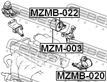 Подушка ДВС задняя Mazda 626 GE 91-97MX-6 20i МКПП 91 FEBEST MZM-003 0₽