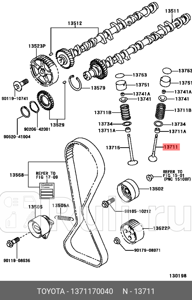 КЛАПАН ВПУСКНОЙ TOYOTA TOYOTA-LEXUS 1371170040 5860₽