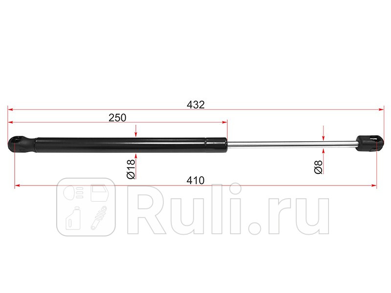 Амортизатор капота 1 шт для Ssangyong Kyron 2007-2015 SAT ST-7115009000 1020₽