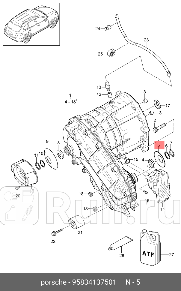 сальник Porsche Cayenne 11-17 VAG 95834137501 440₽