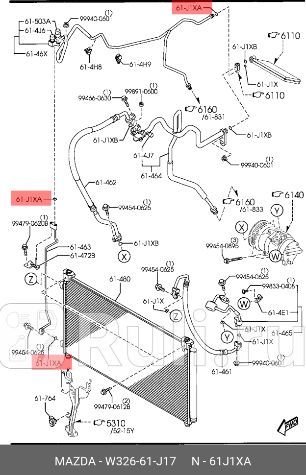 Кольцо резиновое MAZDA W326-61-J17 0₽